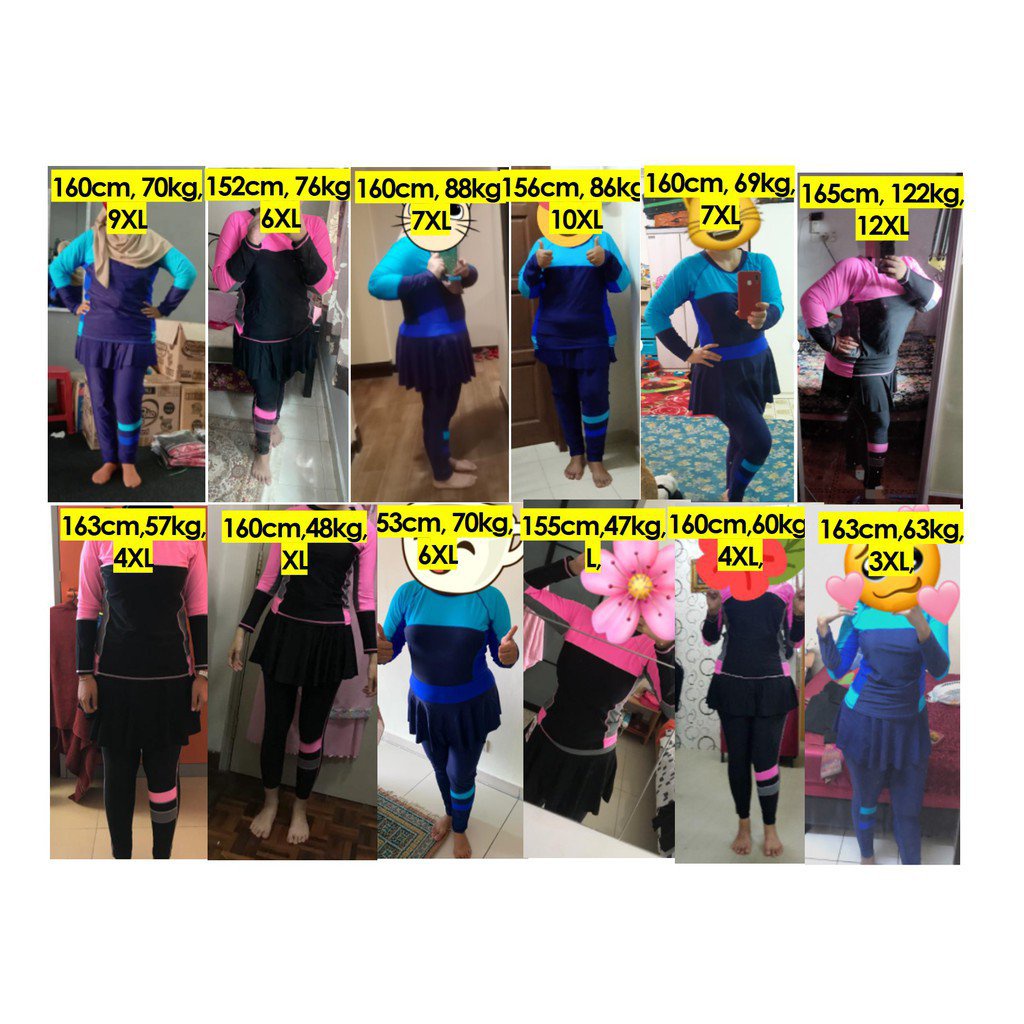 Equa Swimwear 3 Penang Ready Stock M 12xl Women Swimming Suit Muslimah Swimsuit Plus Size Cover Baju Mandi Muslima Shopee Malaysia