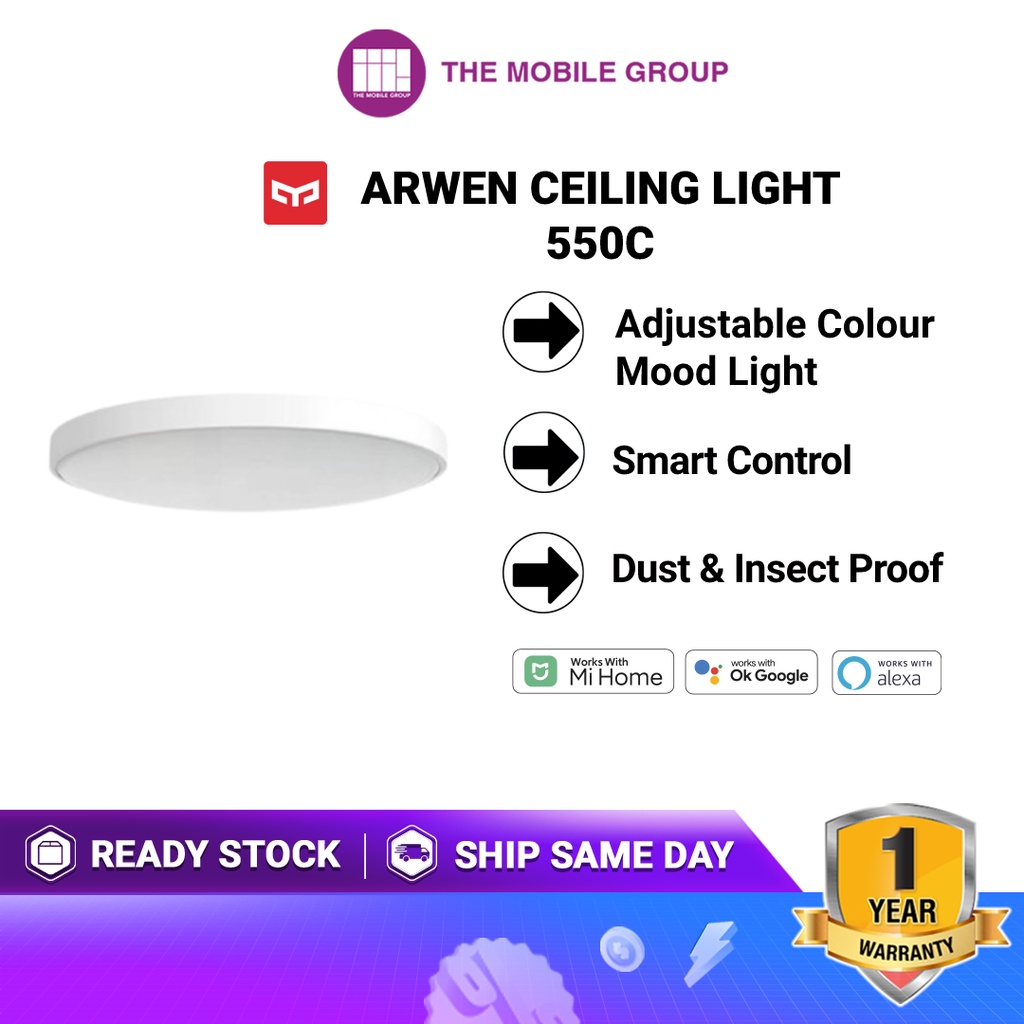 Yeelight Arwen Ceiling Light 550C | WiFi App Control | Colour Mood ...