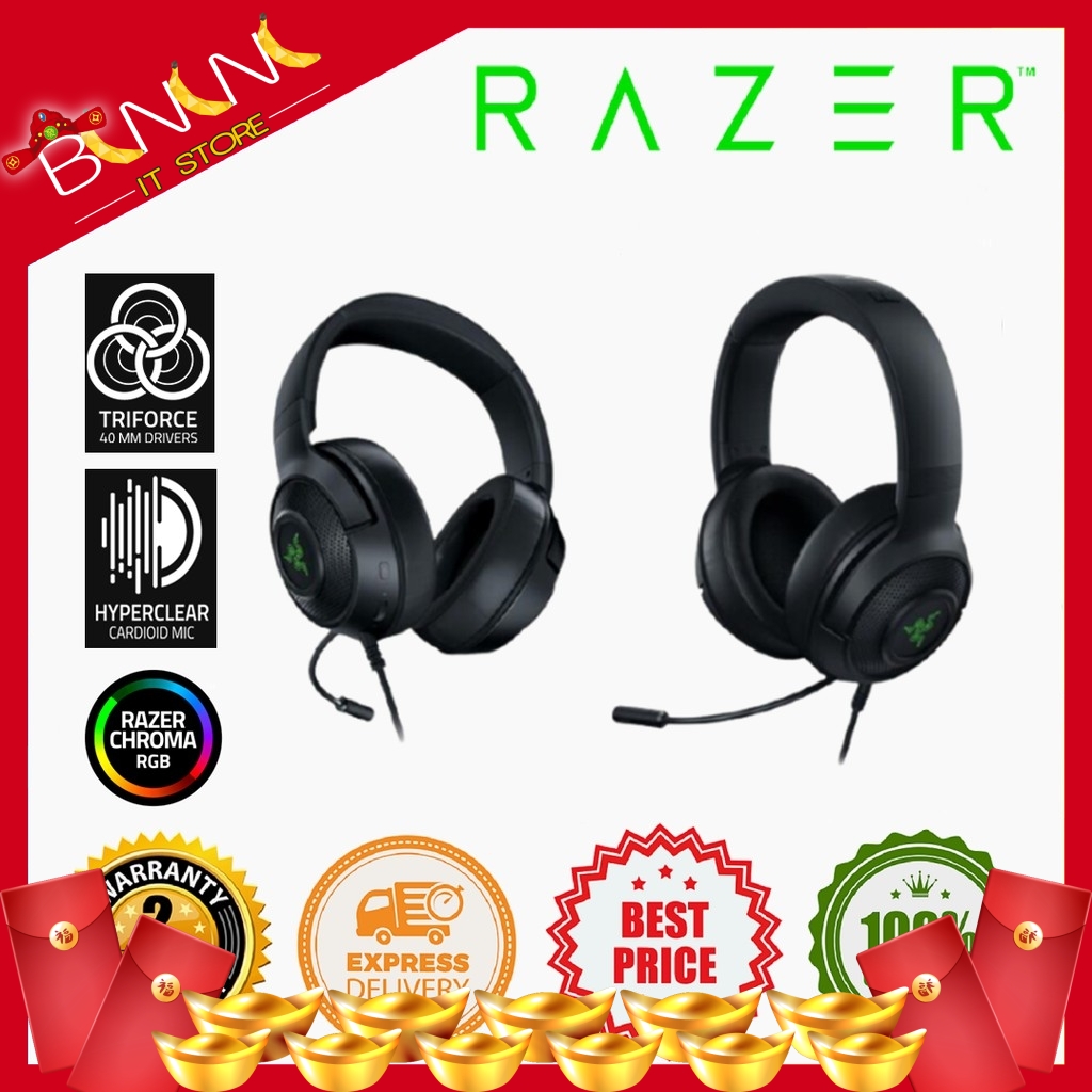 Razer Kraken V3 X Wired Usb Gaming Headset Similar To Blackshark V2 Kraken 19 Kraken X Shopee Malaysia