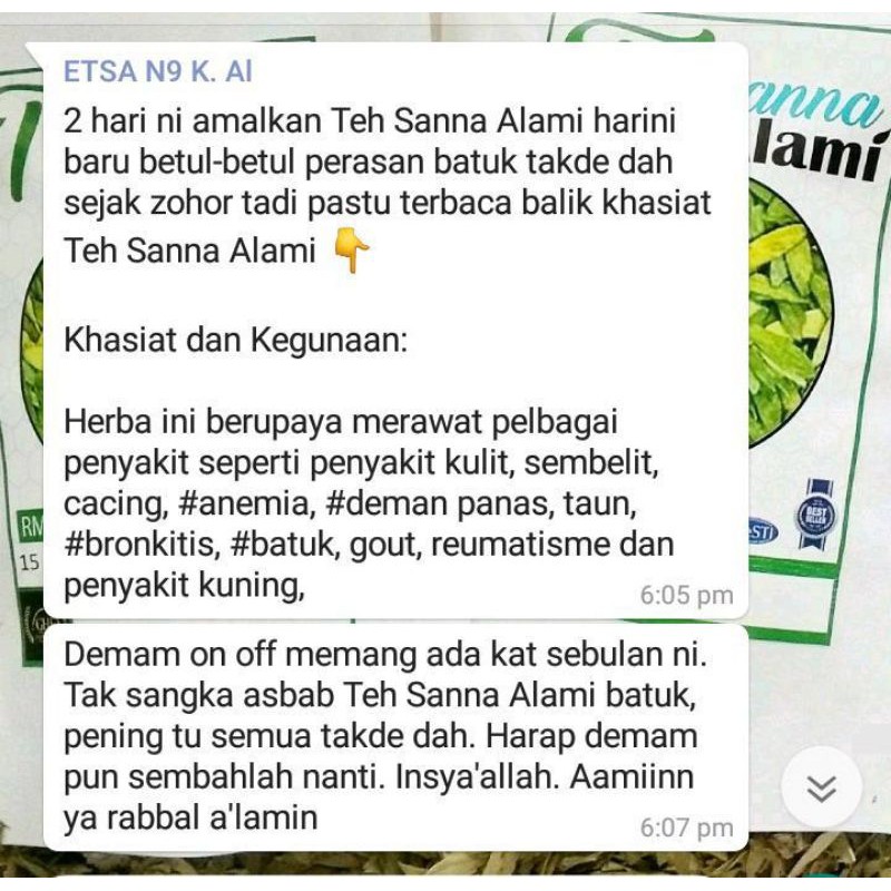 Teh Sanna Alami Teh Detox Kurus Perut Buncit Buang Toksin Dalam Badan 15 Uncang Shopee Malaysia