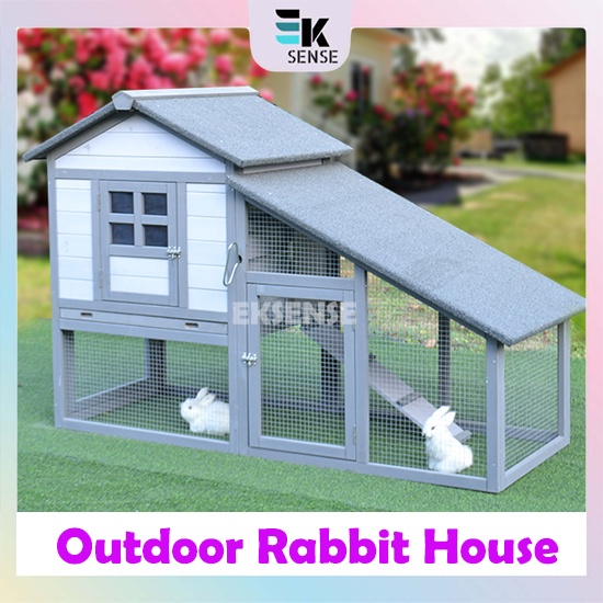 Outdoor Solid Wood Large Rabbit Cage Cat Dog Bird Pets House Chicken Coop Rainproof Sangkar Arnab Besar Reban Ayam 大兔笼兔窝