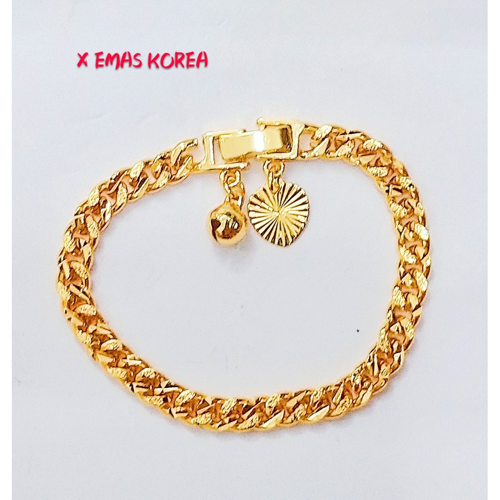 FREE COP 916 Rantai Tangan budak Kikir 5mm EMAS KOREA FREE COP 916 Rantai Tangan budak Kikir 5mm EMAS KOREA