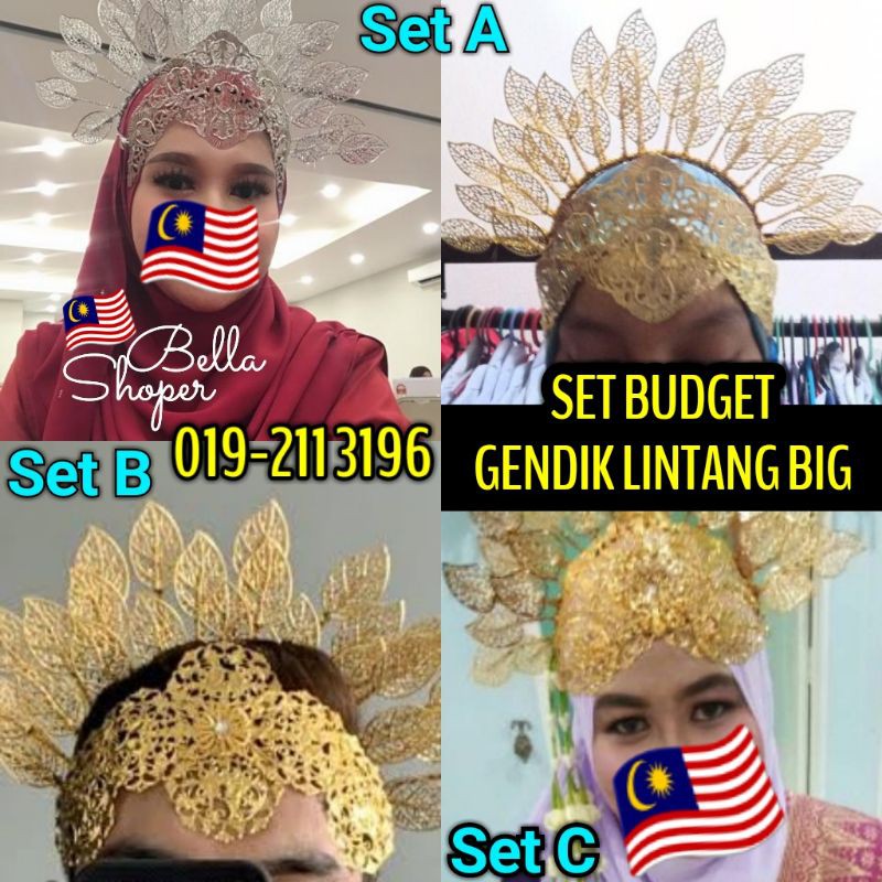 Gendik Budget Gandik Sanggul Lintang Dokoh Besi Tradisional Melayu Crown Dahi Daun Gold Silver Mahkota Kebaya Tarian Shopee Malaysia