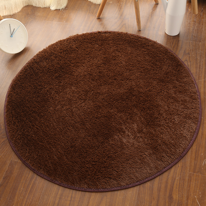 140cm Fluffy Soft Gy Area Round Rug, Brown Round Rug Ikea