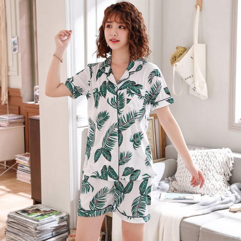 Short sleeved Pajamas Loose Plus  Size  Women Two piece 