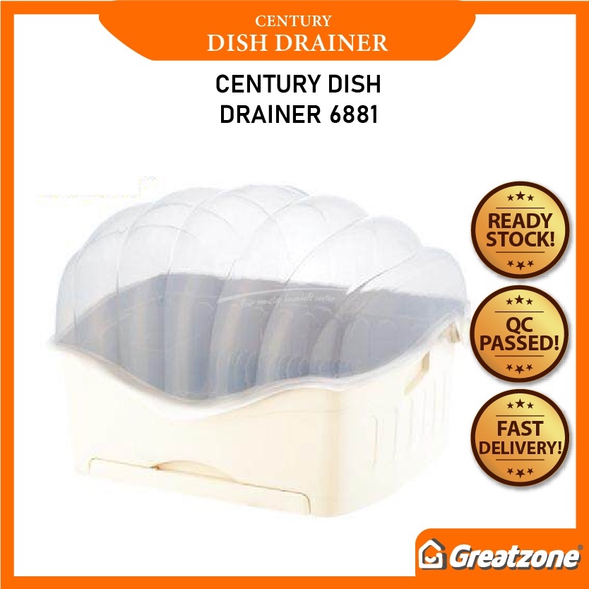 READY STOCK BUATAN MALAYSIA CENTURY DISH DRAINER WITH COVER RAK