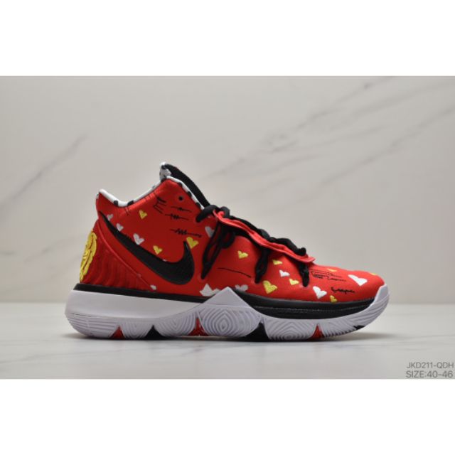 NIKE KYRIE 5 'FRIENDS' BLACK WHITE BRIGHT CRIMSON