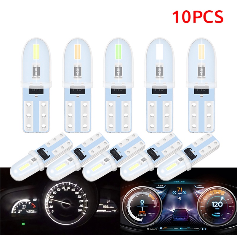 [Ready Stock] 10pcs Car Motorcycle T5 Meter LED Dashboard Light Wedge