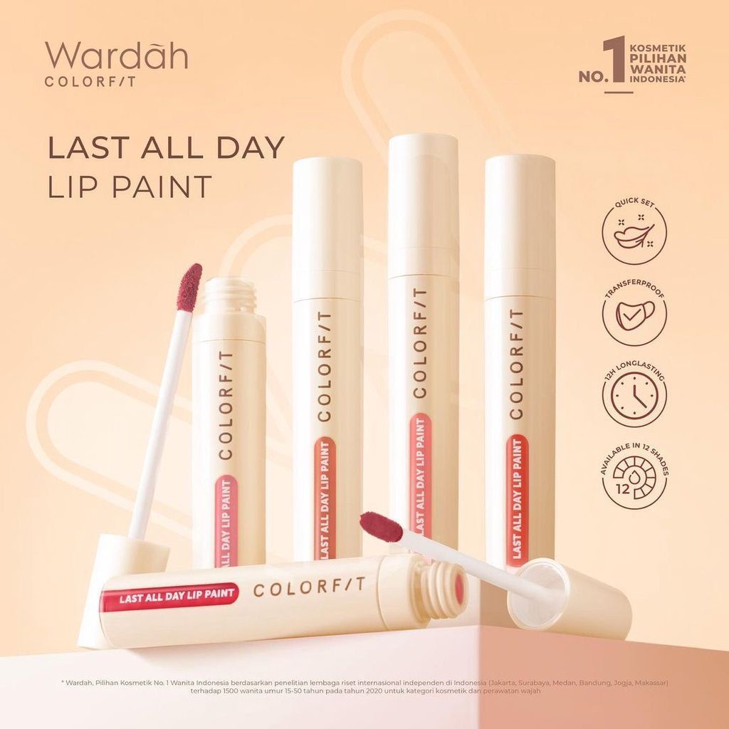 READY MALAYSIA Wardah Colorfit Last All Day Lip Paint 12 Jam Halal Lipstick Liquid Tint Longlasting Transferproof