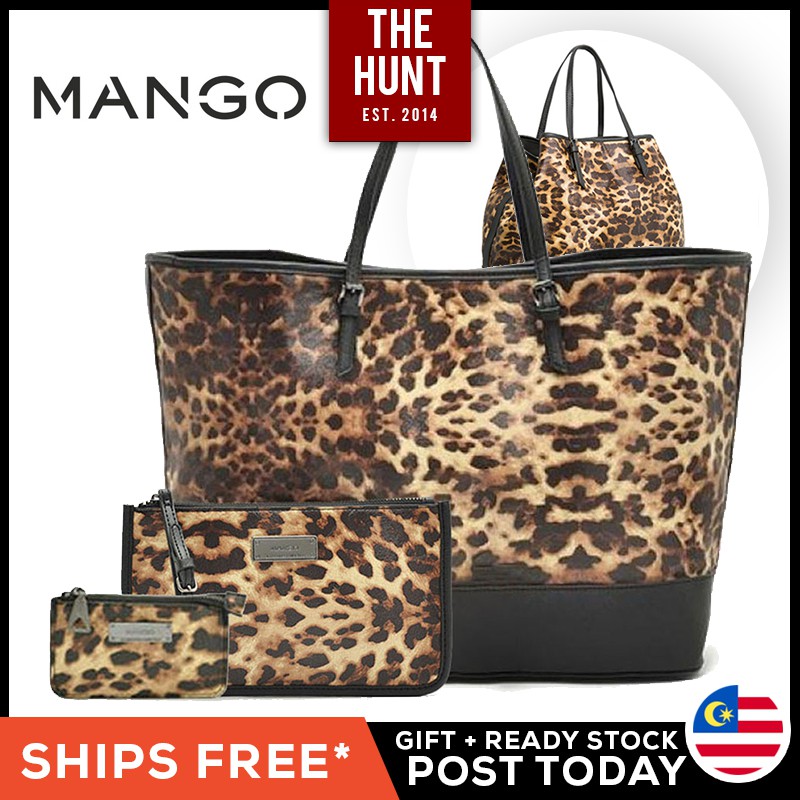 mango leopard bag