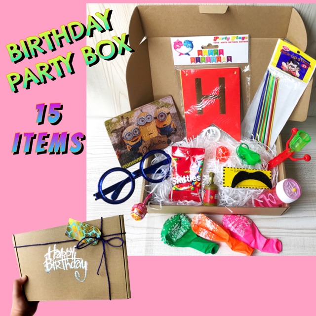 Birthday Party Box Birthday 15pcs Goodies Surprise Gift Box Party Pack In Gift Box Shopee Malaysia