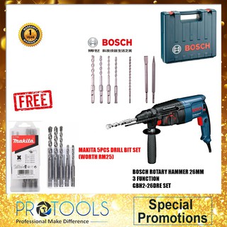 Bosch Gbh 2 26 Dre Rotary Hammer Foc Drill Bit Set 1 Year