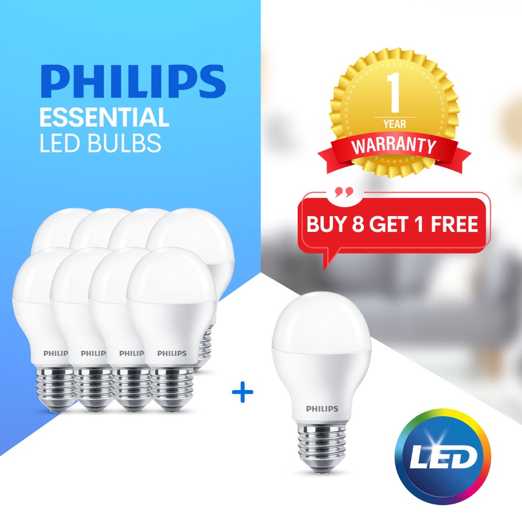 Philips Led Bulb Essential 5w 7w 9w 11w 13w 3000k 6500k Buy 8