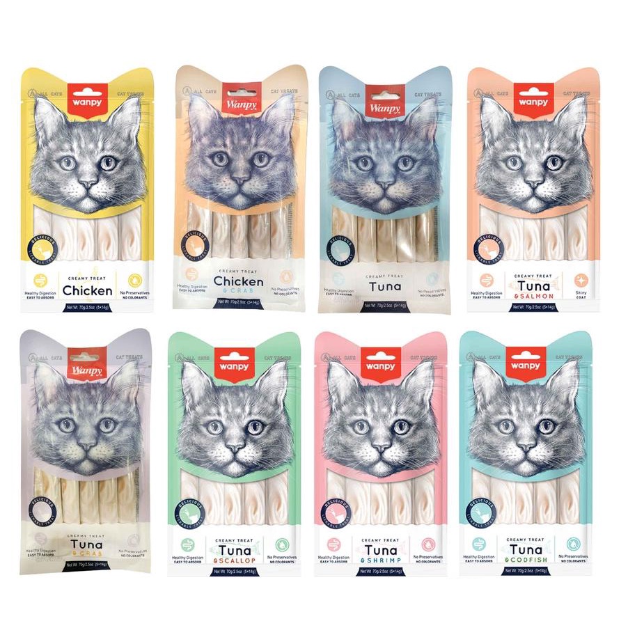 Wanpy Creamy Lickable Cat Treats 5x14g Shopee Malaysia