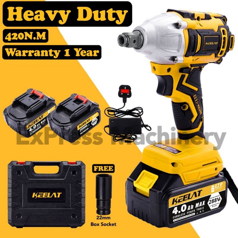 Heavy Duty KEELAT 288VF (420N.M) 1/2 1/4 inch Electric Impact Wrench