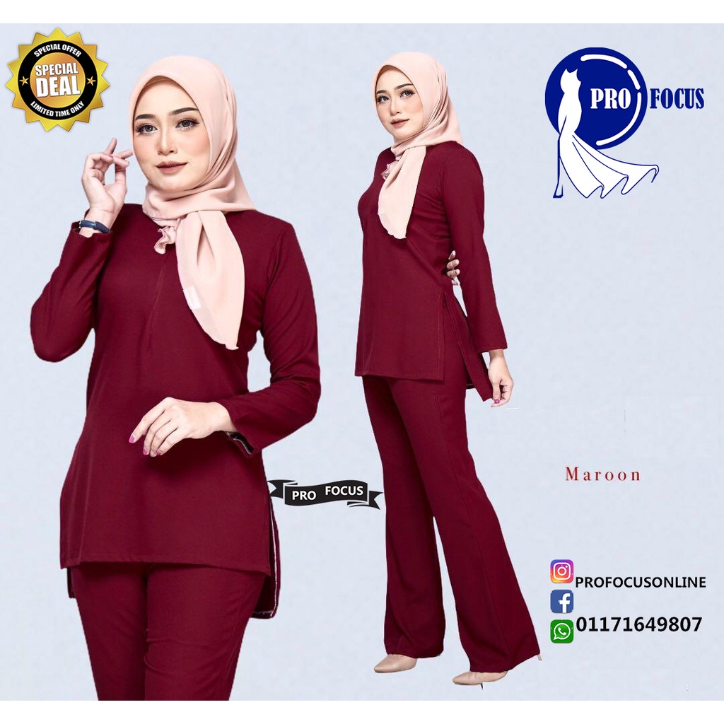 WARDA MUSLIMAH SUIT BLOUSE AND SET, Anna Suit Muslimah Office Wear, CUTTING FIT, MUSLIMAH SUIT CLOTHING