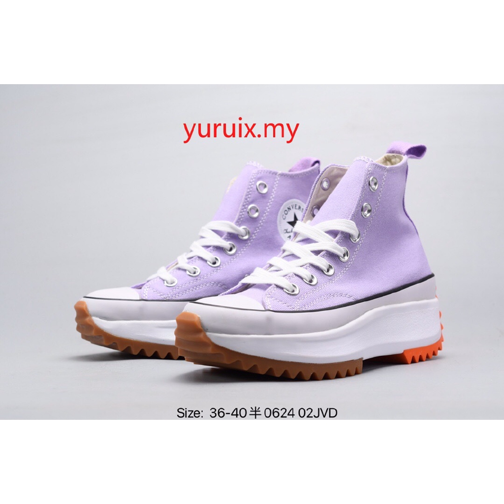 converse run star hike hi trainers in lilac