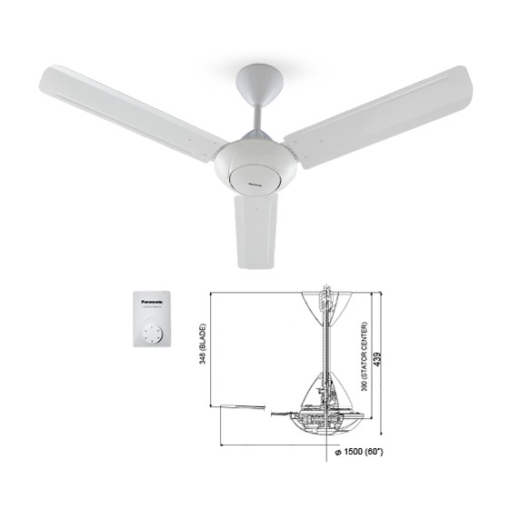 Panasonic F M12a0vb 48 Regulator 3 Blades Ceiling Fan