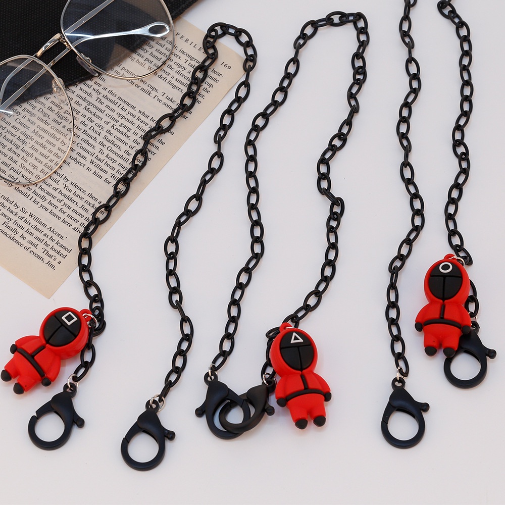 HALOO DIY Korea Style Black Color With Squid Game Cute Cartoon Acrylic  Adjustable Mask Extension for Face Mask Lanyard | Shopee Malaysia