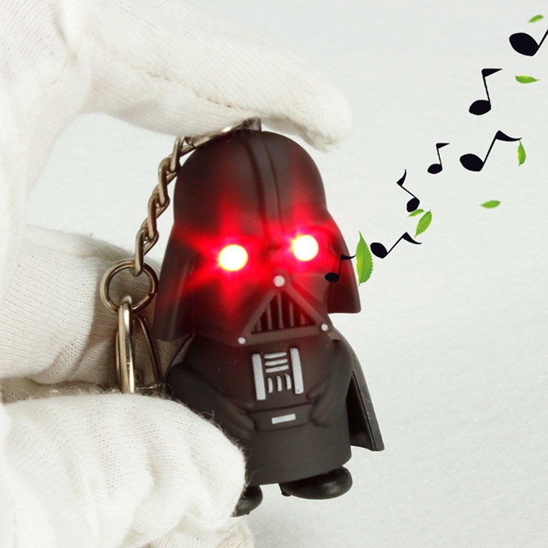 Red Light Up LED Star Wars Darth Vader With Sound Keyring Chic Gift Hot CA 
