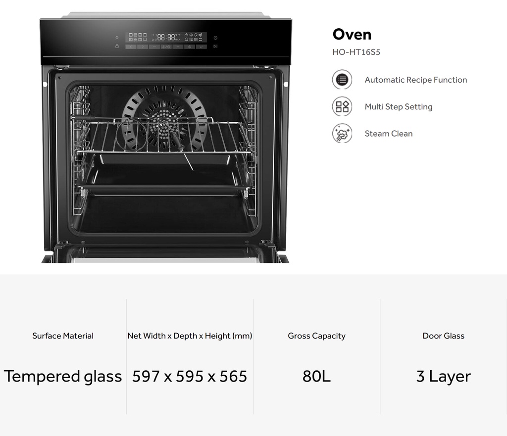 Haier 80L 16 Functions Built-In Oven HO-HT16S5 | Seng Huat