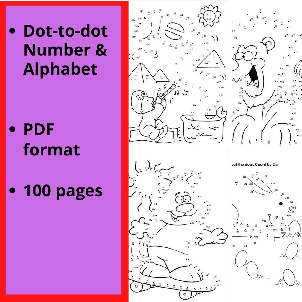 019 Pdf Dot To Dot Number Alphabet 100pages Shopee Malaysia