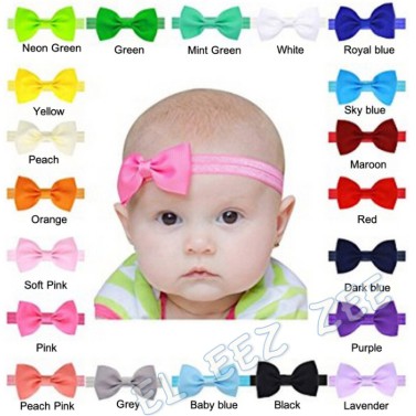 Beautiful Baby Girl Soft Elastic Bow Headband Hair Accessories
