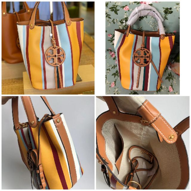 miller stripe bucket bag