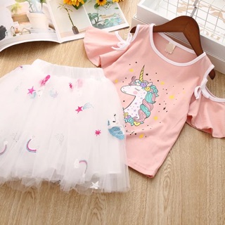  BAJU  BAYI  CANTIK MURAH  LATEST DESIGN PINK UNICORN SKIRT 