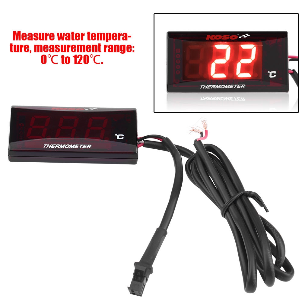 Motorcycle Blue LCD Digital Water Temp Temperature Meter with 22mm Sensor Plug