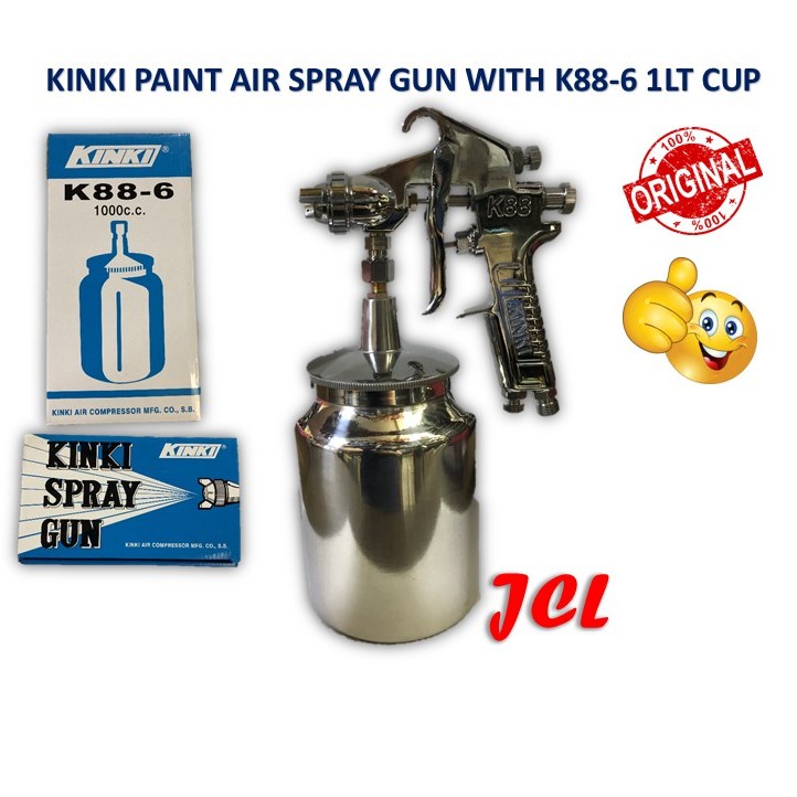 KINKI PAINT AIR SPRAY GUN WITH K886 1000cc CUP *Ready Stock* Shopee Malaysia
