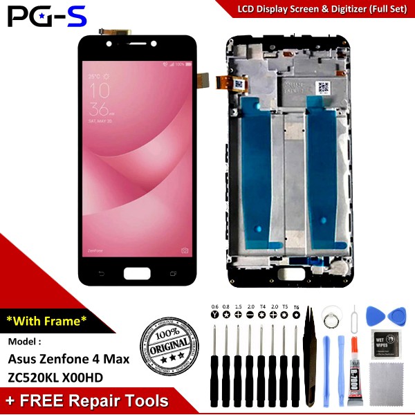 Ori Lcd For Asus Zenfone 4 Max Zc5kl Touch Screen Digitizer Frame Black Shopee Malaysia