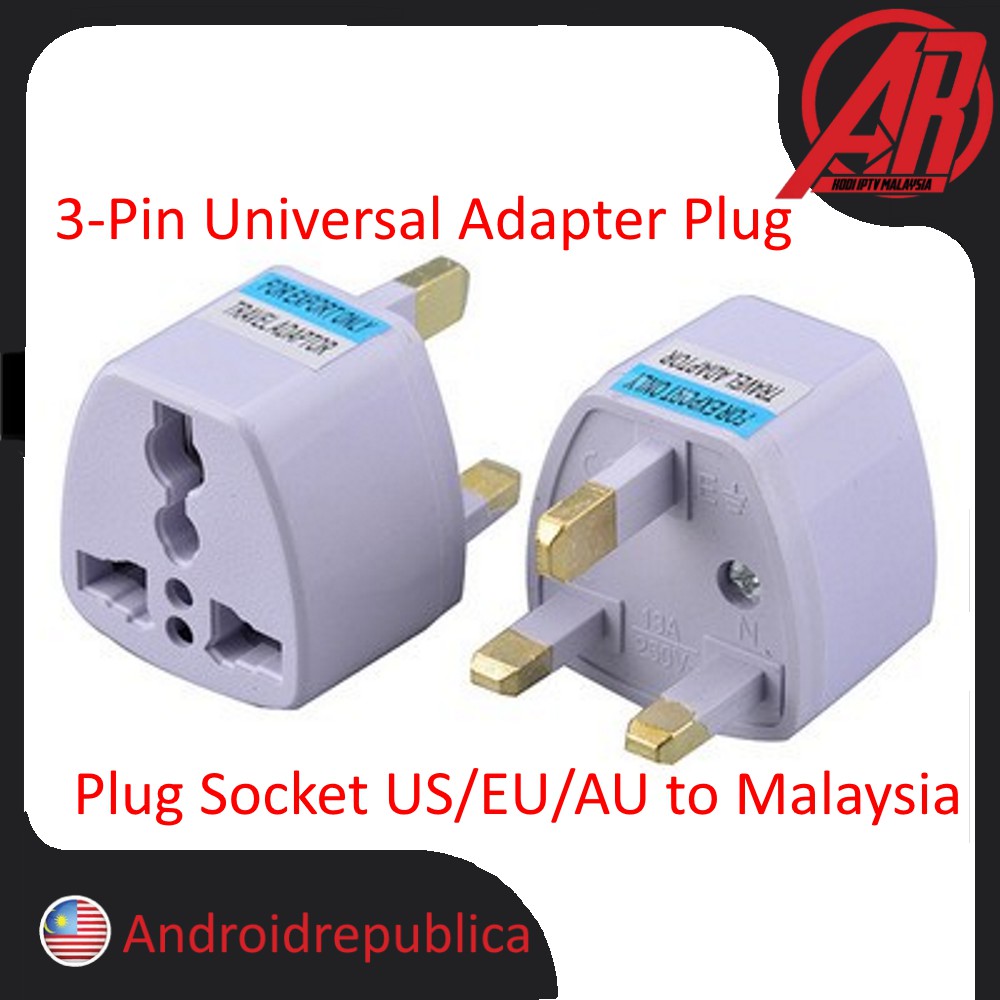 Universal 3 Pin Plug Adaptor 2 Pin US EU CHINA Multi Pin To Malaysia 3