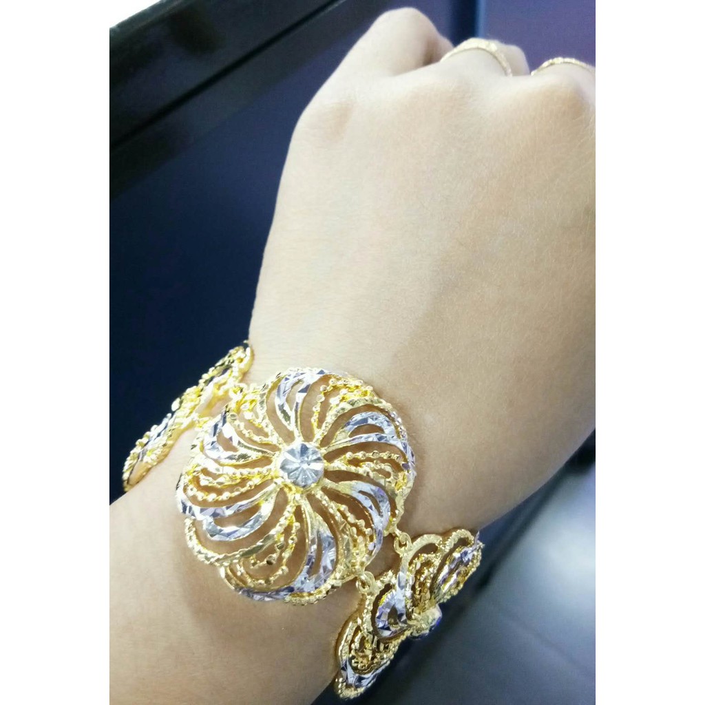  GELANG  BUNGA  GOLD MIXGOLD ORIGINAL EMAS  BANGKOK Shopee 