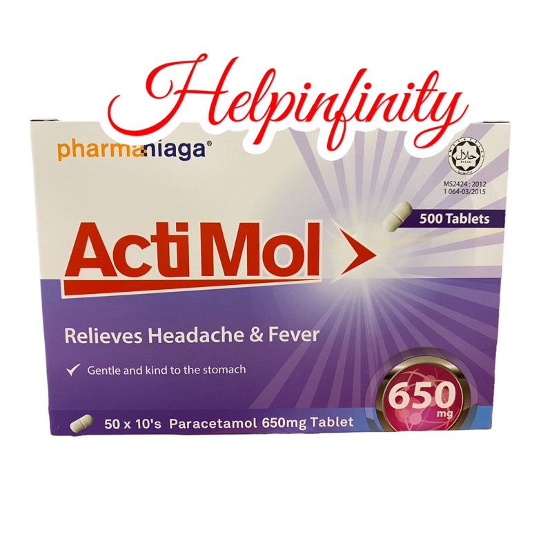 Actimol 650mg (Paracetamol) Tabs Relieve Fever Joint Pain Headache