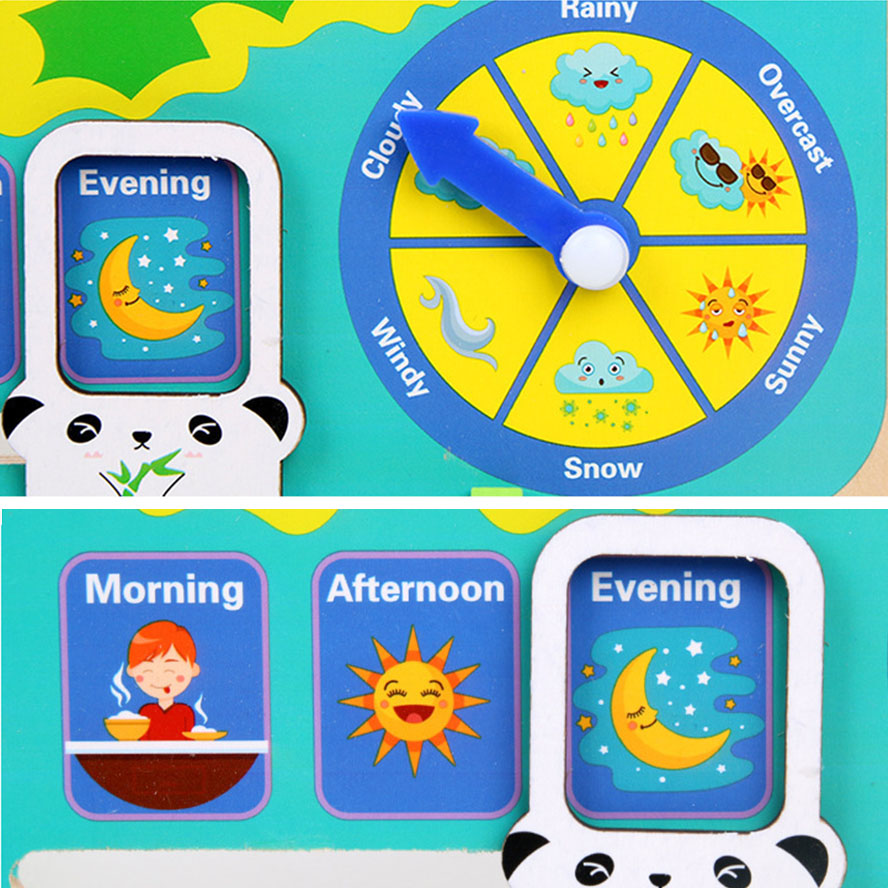 Reliable Quality Kids Toys Wooden Clock /Weather/Seasons/Calendar/Clock Cognition Montessori Early Education Have - Image 3