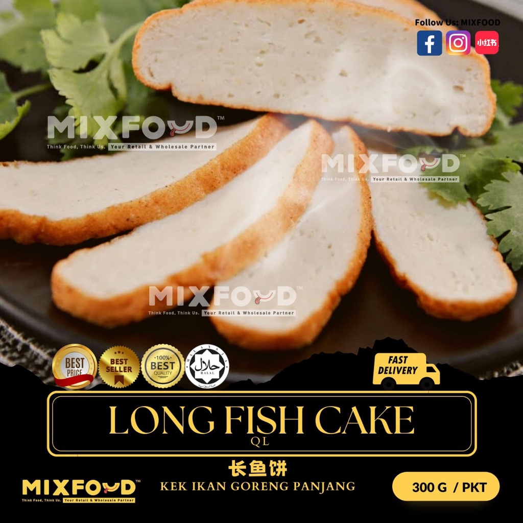 【MIXFOOD】 LONG FISH CAKE 300g [ 长鱼饼 ]