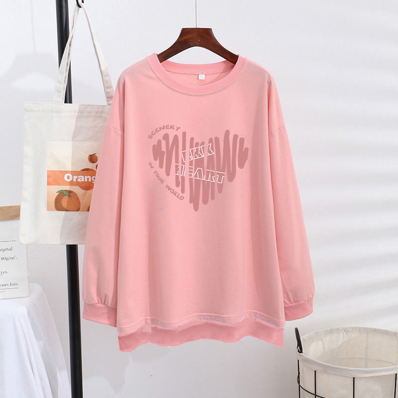 Korean Style Oversize Sweatshirt 2025 New Loose Hoodie Long Sleeve Tshirt Women's Tops and Outerwear