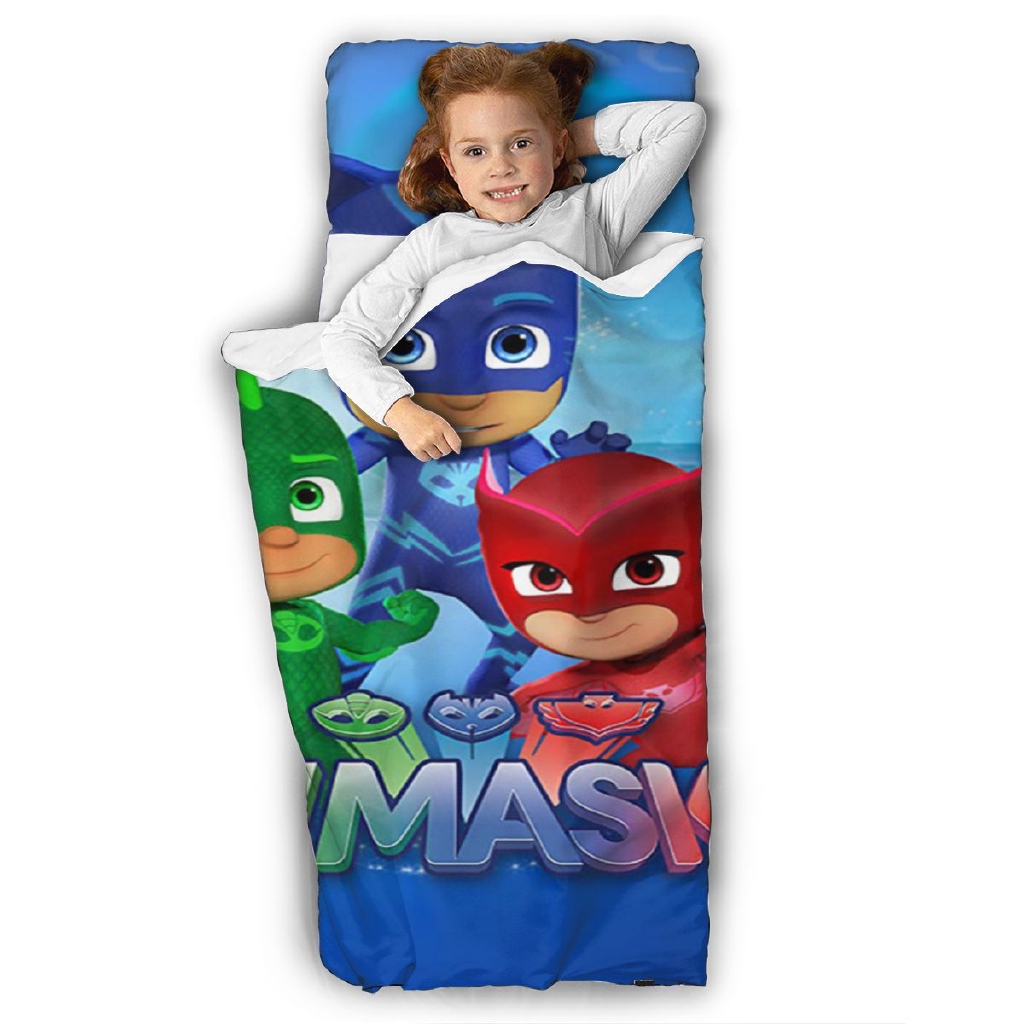 Super Hero Pj Masks Kids Sleeping Bag With Pillow Soft Flannel