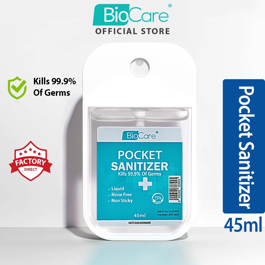 Biocare Pocket Hand Sanitizer Liquid Spray (45ml) Shopee Malaysia