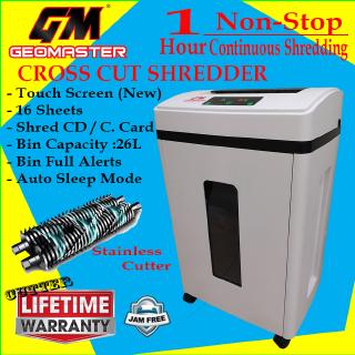 GM Cross Cut Heavy Duty Paper Shredder Strong Cutter - Grand Shredder 1 Hour Non-Stop