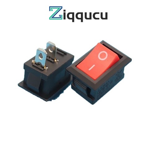 ZIQQUCU KCD1-101 Red Rocker Switch 2 Pin 250V 6A Boatlike Switch WC ...