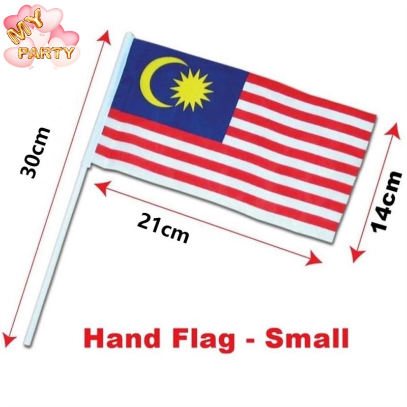 VCR Hand Flag Malaysia Flag Bendera Malaysia (Polyester) Bendera Tangan 23 x 14cm Wholesales Borong Harga Murah