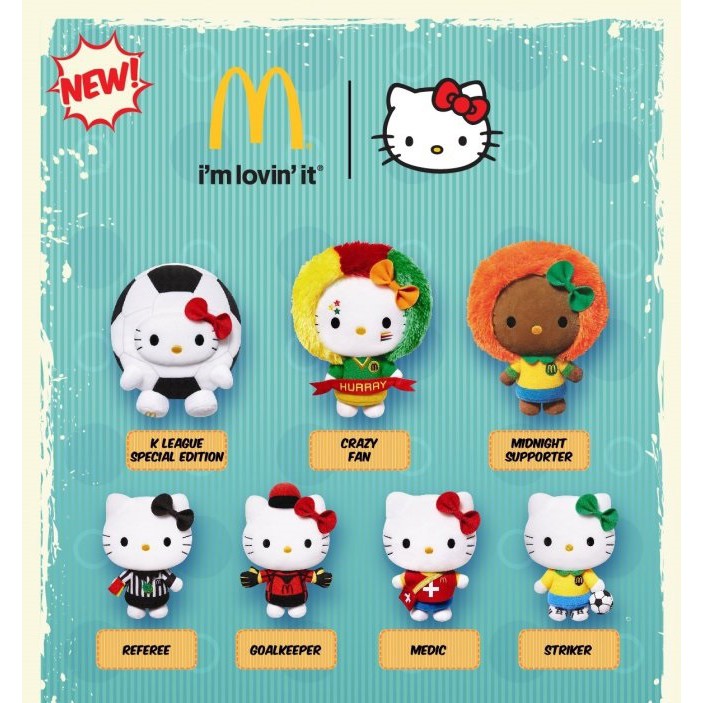 Mcdonald Hello Kitty World Cup 2014 Football Full set 7pcs McDonalds