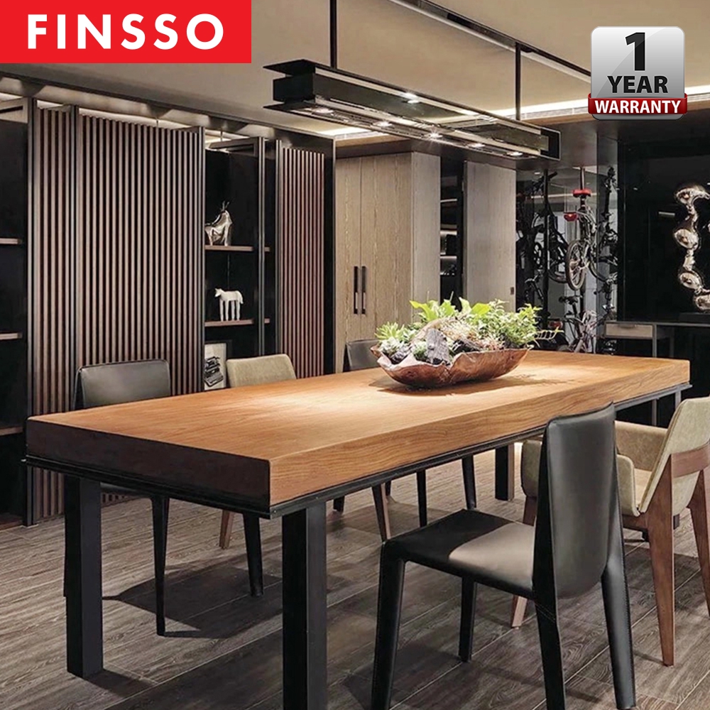 FINSSO: [180 x 80 cm] Titus Design 5 cm Solid Rubber Wood Dining Meeting Table