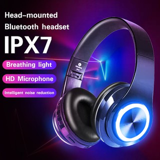 B39 Wireless Bluetooth Headphone Wireless Headset LED Colorful RGB Light Super Bass Over Ear Headphones With Mic