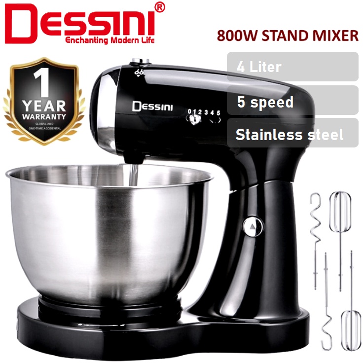 DESSINI ITALY 5 Speed Electric Stand Mixer Egg Beater Blender Grinder