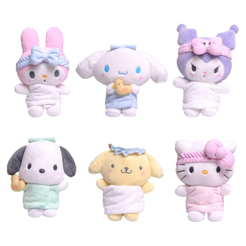 Carton Kuromi Keychain Sanrio Melody Cinnamoroll Plush Doll Pendant Kid ...