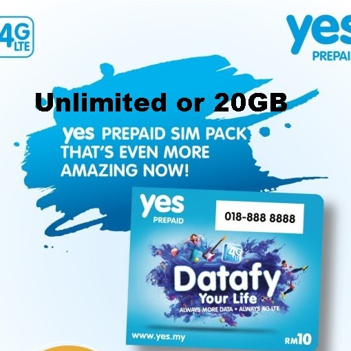 Yes 4g Simcard Unlimited Data 20gb Shopee Malaysia