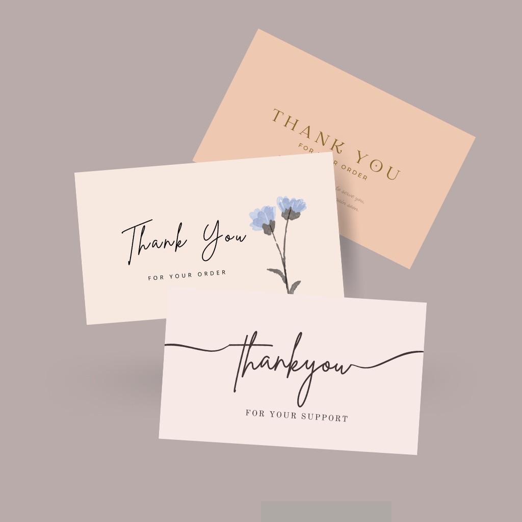 Thank You Card / Business Kad Terima Kasih Colours Minimalist Ready Stock